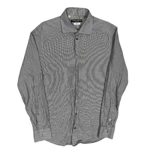 Dolce & Gabbana Gold Dress Shirt Slim Fit Textured Italy 39 15 1/2 Medium - Picture 1 of 8